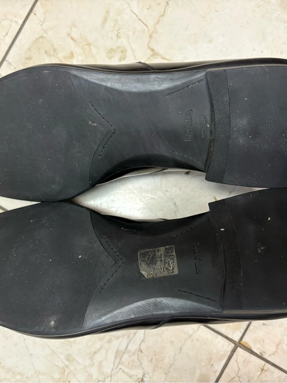 Prada Men's Black Leather Slip-On Dress Shoes